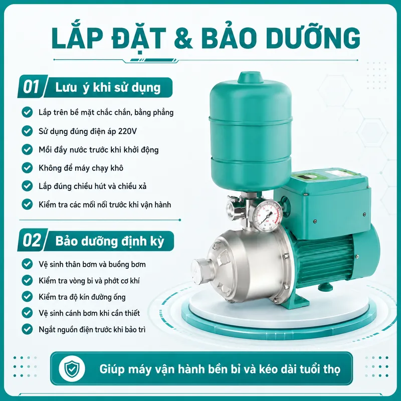 Máy Bơm Ly Tâm Trục Ngang Đa Tầng Cánh MHI-403E (550W)