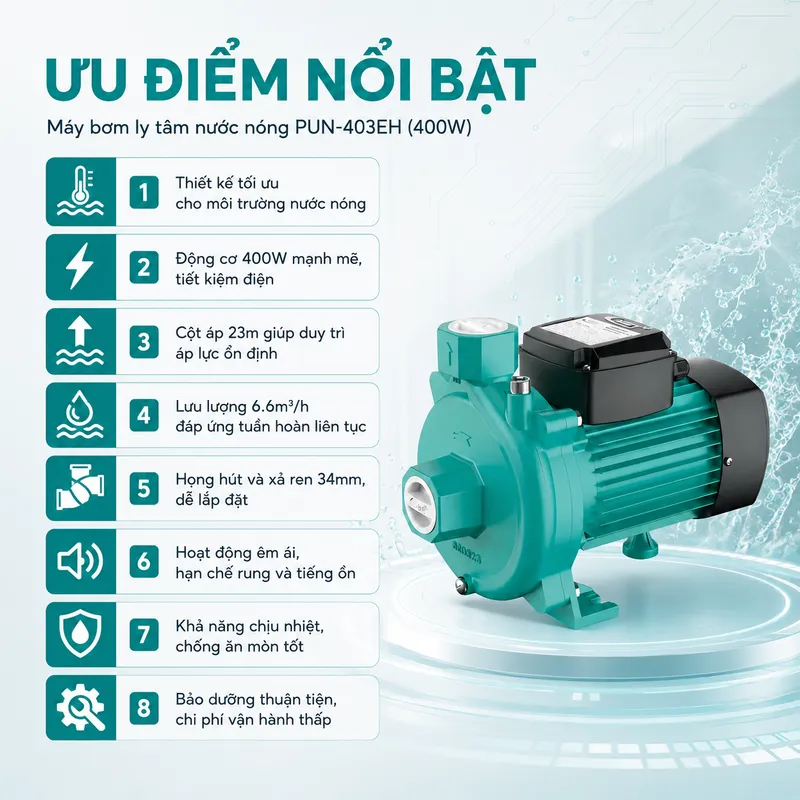 Máy bơm ly tâm nước nóng PUN-403EH (400W)
