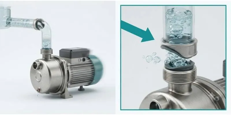 Kiểm tra van một chiều và chõ bơm khi máy bơm không lên nước 