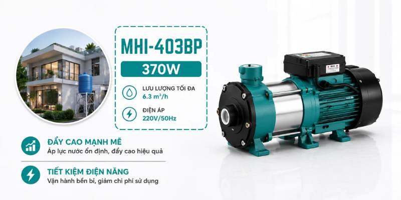 Máy bơm nước gia đình MHI-403BP 550W đa tầng cánh inox 