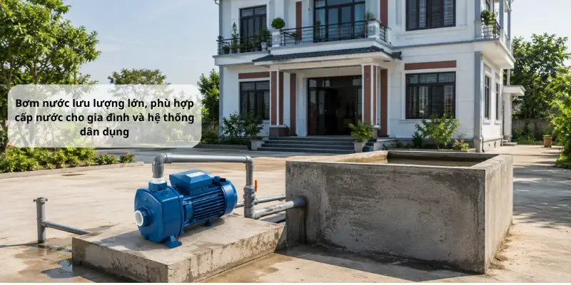  bơm nước ly tâm MB300 2,2kW/380V dùng cho hệ thống cấp nước gia đình 