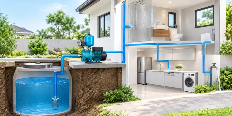 Máy bơm nước gia đình công suất bao nhiêu cho nhà 1 tầng 