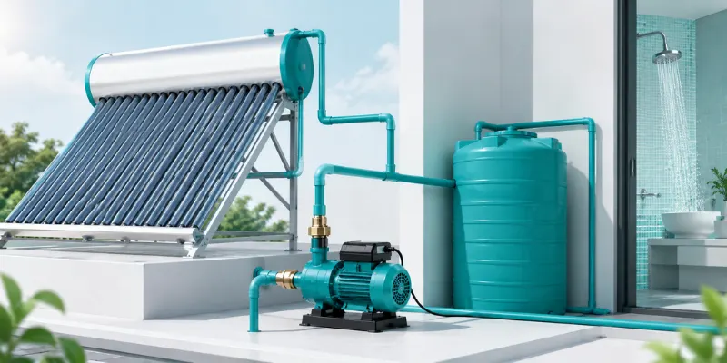 Máy bơm tăng áp gia đình loại nào tốt? Máy bơm tăng áp cho bình nước nóng năng lượng mặt trời  