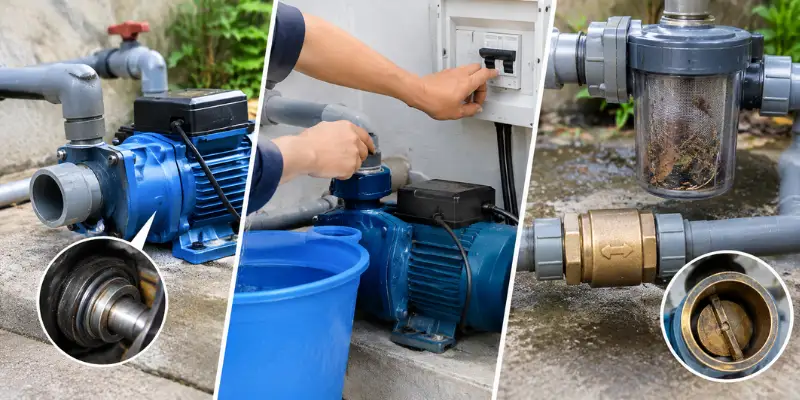 Những sai lầm cần tránh khi máy bơm không lên nước.
