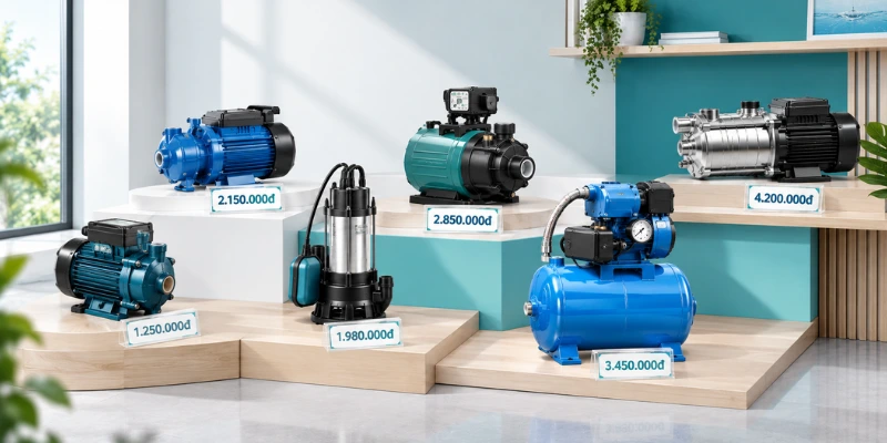 Giá máy bơm nước gia đình phổ biến năm 202